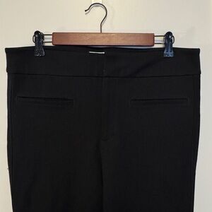Womens Anthropologie 10 Black Split Hem Ankle Pants Career